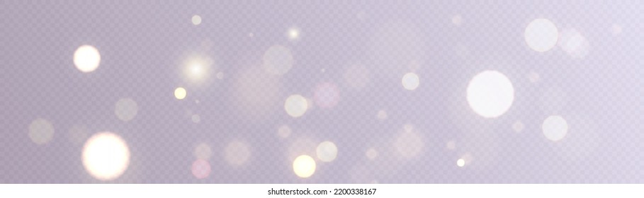 Light effect with lots of glittery glare particles shining on a transparent background.