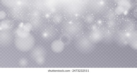 Light effect with lots of glittery glare particles shining on a transparent background.	

