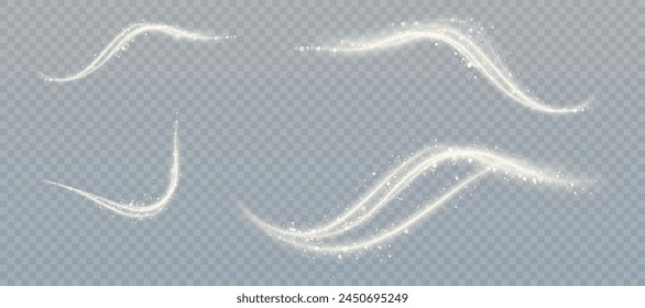 Light effect with lots of glittery highlights, bokeh effect shining on transparent background for christmas new year design. And illustrations. Vector