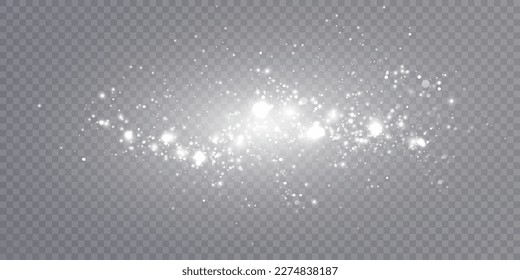 Light effect with lots of shiny highlights shining on transparent background for christmas new year design.	
