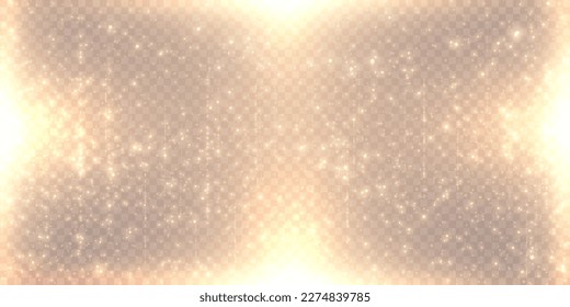 Light effect with lots of shiny highlights shining on transparent background for christmas new year design.	