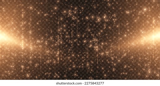 Light effect with lots of shiny highlights shining on transparent background for christmas new year design.	