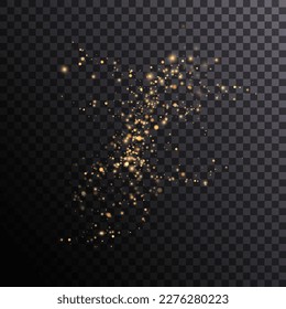 Efecto luminoso con muchos brillantes resúmenes brillando en un fondo transparente para el diseño navideño de año nuevo.	
