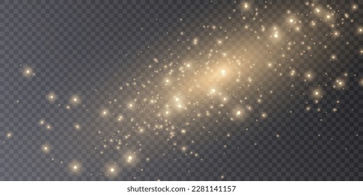 Light effect with lots of shiny highlights shining on transparent background for christmas new year design.	
