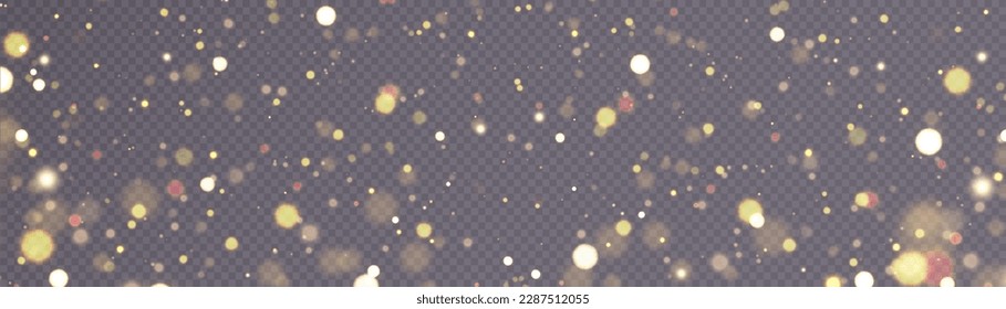 Light effect with lots of shiny highlights shining on transparent background for christmas new year design.	