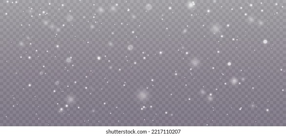 Efecto luminoso con muchas partículas brillantes aisladas sobre un fondo transparente. Nubes de estrellas vectoras con polvo.	
