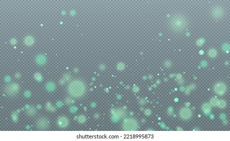 Efecto luminoso con muchas partículas brillantes aisladas sobre un fondo transparente. Nubes de estrellas vectoras con polvo.	
