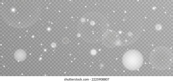 Light effect with lots of shiny shimmering particles isolated on transparent background. Vector star cloud with dust.	
