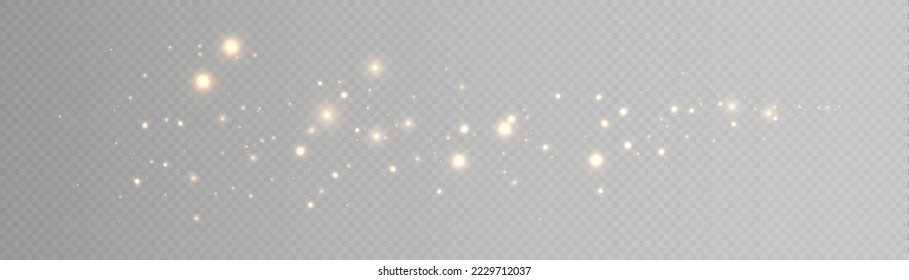 Light effect with lots of shiny shimmering particles isolated on transparent background. Vector star cloud with dust.	
