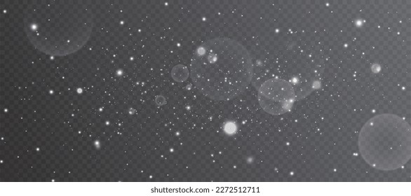 Light effect with lots of shiny shimmering particles isolated on transparent background. Vector star cloud with dust. 10 eps