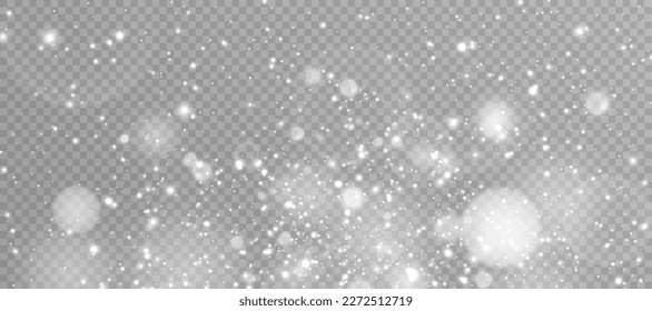 Light effect with lots of shiny shimmering particles isolated on transparent background. Vector star cloud with dust. 10 eps