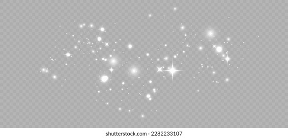 Light effect with lots of shiny shimmering particles isolated on transparent background. Vector star cloud with dust for New Year for greeting illustrations.	
