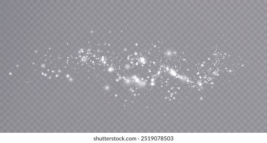 Efecto de luz con muchas partículas brillantes aisladas sobre fondo transparente. Nube de estrella de Vector con polvo.	
