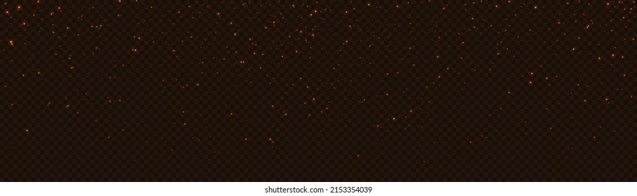Light effect with lots of shiny sparkle glare particles isolated on dark background.	
