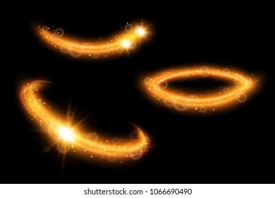 Light effect. magic circle glow. Set. Vector illustration