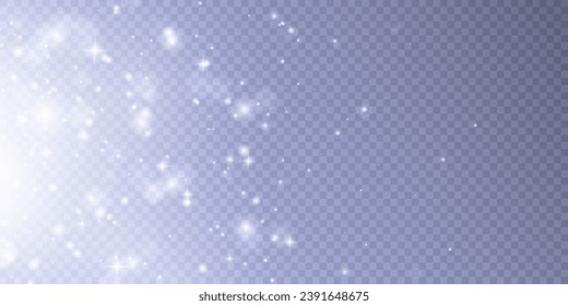 Lichteffekt mit vielen glänzenden Lichtverglasungen auf transparentem Hintergrund für Weihnachten-Neujahr-Design.	
