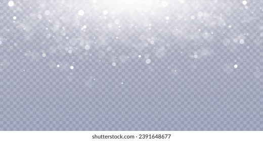 Light effect with many shiny glares of light on a transparent background for Christmas New Year design.	

