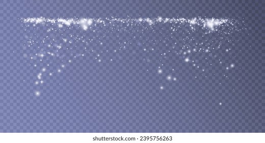 Efecto ligero con muchas brillantes bombillas de luz sobre un fondo transparente para el diseño de Año Nuevo de Navidad.
