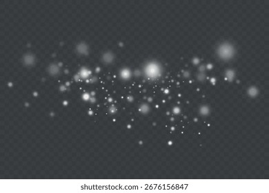 Efecto de luz con muchos brillos brillantes de luz sobre un fondo transparente para Navidades Diseño de año Nuevo