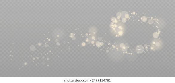 Light effect with many shiny highlights on transparent background. Light effect overlay for holiday design.