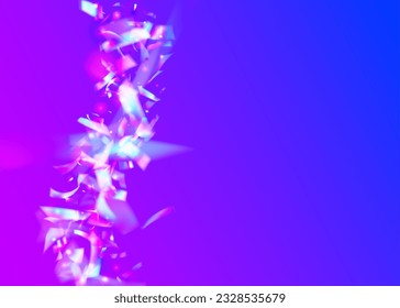 Light Effect. Metal Realistic Decoration. Modern Art. Luxury Foil. Cristal Texture. Transparent Glare. Purple Retro Sparkles. Party Flyer. Violet Light Effect