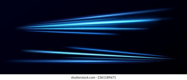 
Light effect of neon lines movement.Horizontal lines. Speed ​​effect on a transparent background.lines of light, speed and movement.