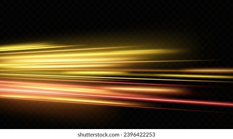 Efecto luminoso del movimiento de líneas de neón.Líneas horizontales. Velocidad y movimiento de la luz.	
