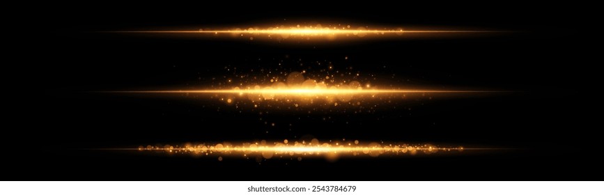 Light effect of neon lines movement.Horizontal lines. Speed ​​effect on a transparent background.lines of light, speed and movement.	

