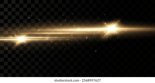 Light effect of neon lines movement.Horizontal lines. Speed ​​effect on a transparent background.lines of light, speed and movement.	