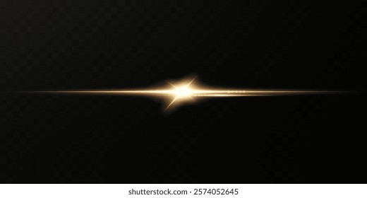 Light effect of neon lines movement.Horizontal lines. Speed ​​effect on a transparent background.lines of light, speed and movement.	