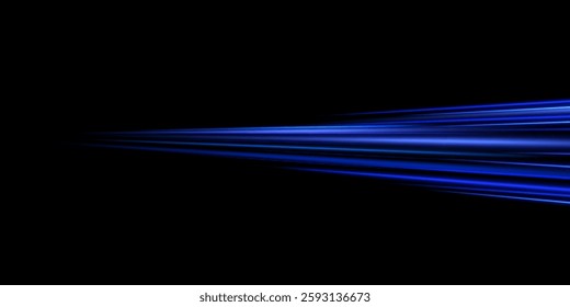 
Light effect of neon lines movement.Horizontal lines. Speed ​​effect on a transparent background.lines of light, speed and movement.
