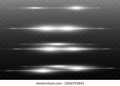 Light effect of neon lines. Effect of shine and light, flashes of laser beams.