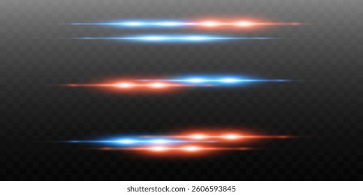 Light effect of neon lines. Effect of shine and light, flashes of laser beams.