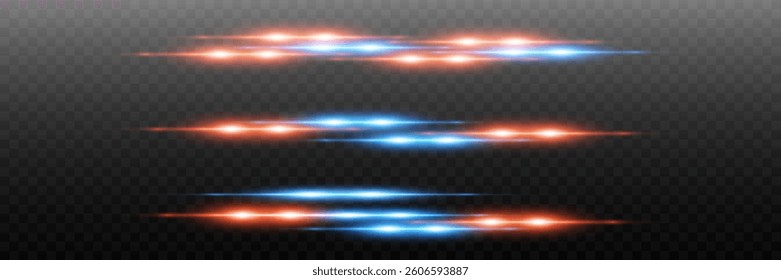 Light effect of neon lines. Effect of shine and light, flashes of laser beams.