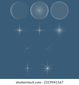 light effect on blue background glitter shine gradient bright flame texture sunlight vector illustration