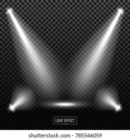 light effect on dark transparent background,vector illustration.