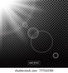 light effect on dark trasparent background,vector illustration.