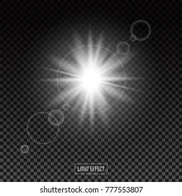 light effect on dark trasparent background,vector illustration.