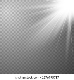 Light effect on transparent background. Graphic concept for your design. dust effect. Vector illustration eps 10.
