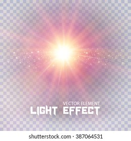 Light Effect on Transparent Background. Explosion. Vector illustration