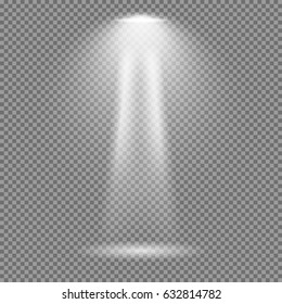 Light effect on transparent background. Bright lights vector collection