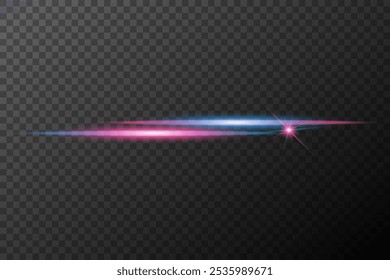Light effect pink blue isolated flare explosion shiny dust line solar flare spark star neon light, vector effect	
