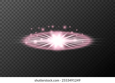 light effect pink isolated flare explosion shiny dust line solar flare star spark neon light holidays festival, vector element