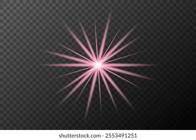 light effect pink isolated flare explosion shiny dust line solar flare star spark neon light holidays festival, vector element