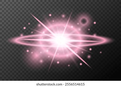 light effect pink isolated flare explosion shiny dust line solar flare star spark neon light holidays festival, vector element