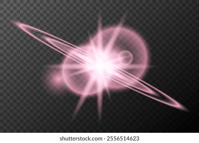 light effect pink isolated flare explosion shiny dust line solar flare star spark neon light holidays festival, vector element