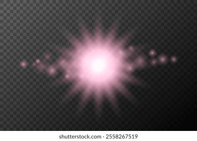 light effect pink isolated flare explosion shiny dust line solar flare star spark neon light holidays festival, vector element