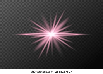 light effect pink isolated flare explosion shiny dust line solar flare star spark neon light holidays festival, vector element