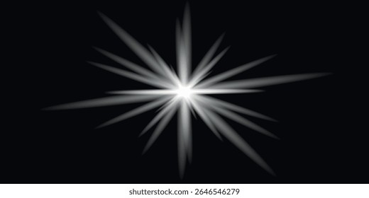 a light effect with rays diverging from a central point on a dark background, creating a star or flash effect.