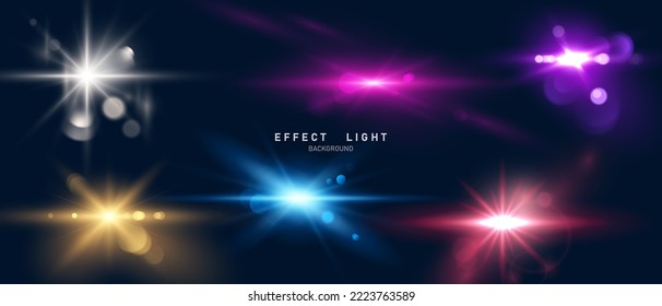 light effect set design background vector illustration